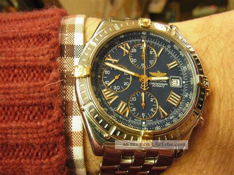 BREITLING PILOTBAND 18MM STAHL/GOLD PILOT 